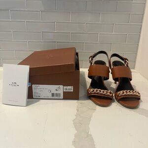 Coach Heels with Gold Chain Accent